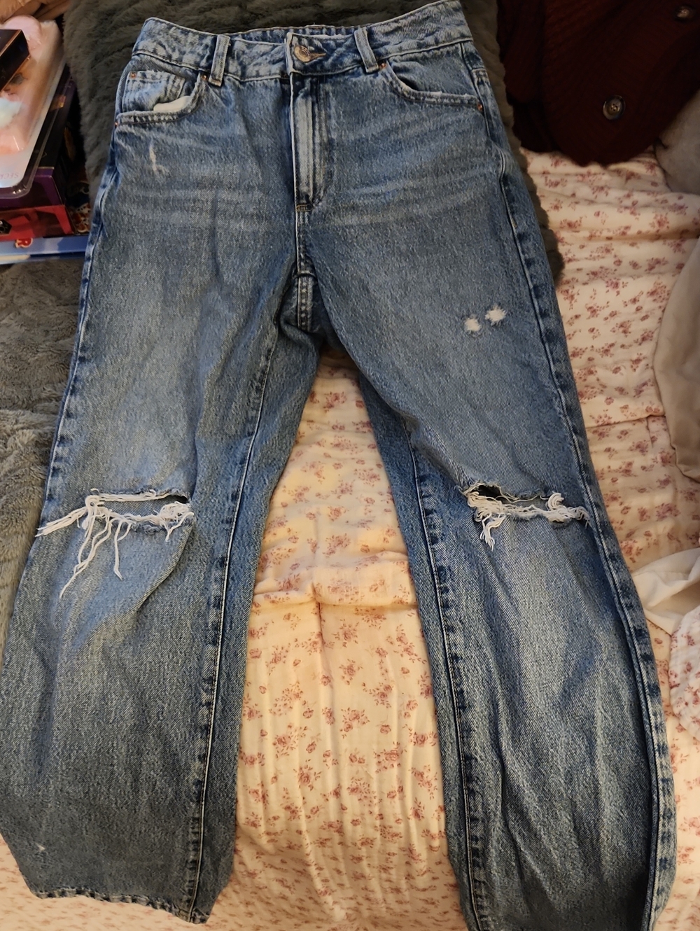 Garage Distressed Light Blue Boot Cut Jeans